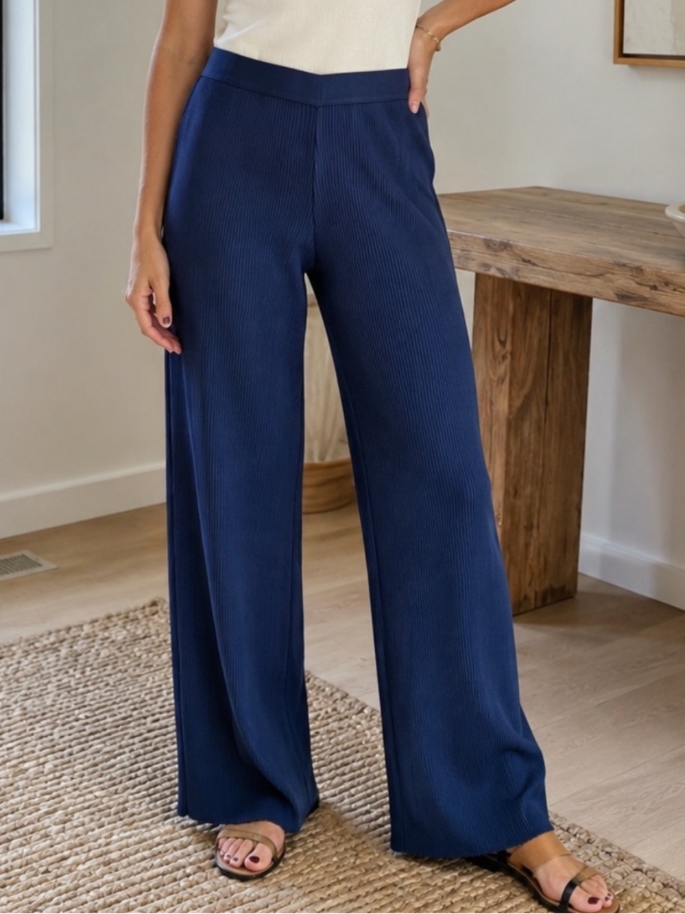 J. McLaughlin Wide Leg Blue Piazza Pants Size Small NWT